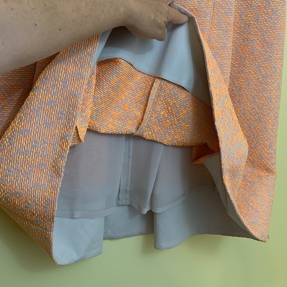 Akris Punto | Orange Zip Front Lined Pocket Fit & Flare Midi Sleeveless Dress 10 - Picture 15 of 17